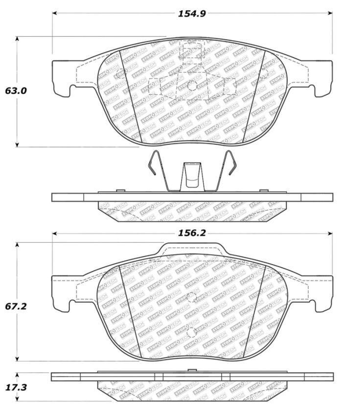 Stoptech 305.10440 Street Select Brake Pads - Rear