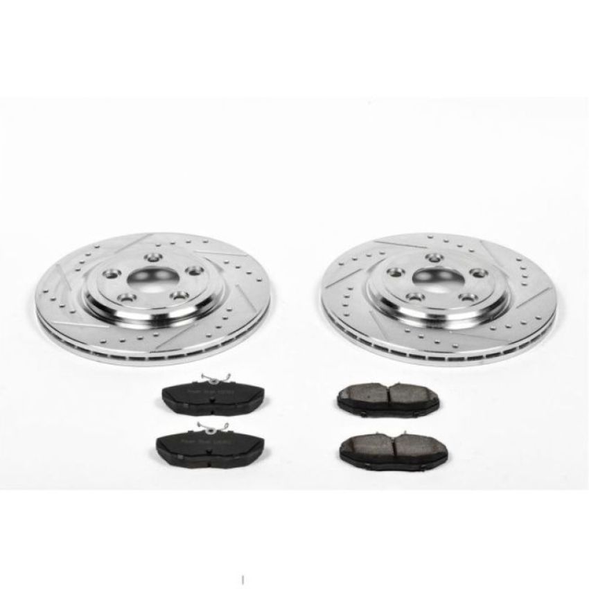 PowerStop K3141 Z23 Daily Driver Carbon-Fiber Ceramic Brake Pad and Drilled & Slotted Rotor Kit