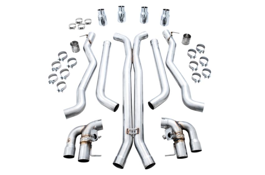 AWE Tuning 3025-42062 18-19 BMW M5 (F90) 4.4T AWD SwitchPath Cat-back Exhaust - Chrome Silver Tips