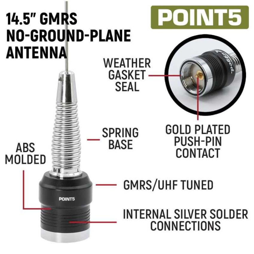 Rugged Radios JK2-GMR25 11-18 Jeep Wrangler JK(2 Dr)/JKU 2-Way GMRS Radio Kit / 25 Watt - GMR25 Waterproof