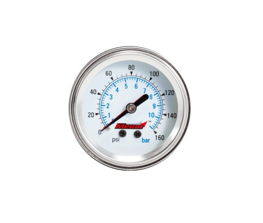 Kleinn Air Horns 1022 Kleinn Panel Mount/ Illuminated/ 160 PSI Single Needle Air Pressure Gauge