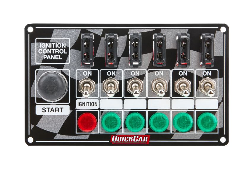 QUICKCAR RACING PRODUCTS QRP50-164 Ignition Panel Fused w/Start Button & Lights