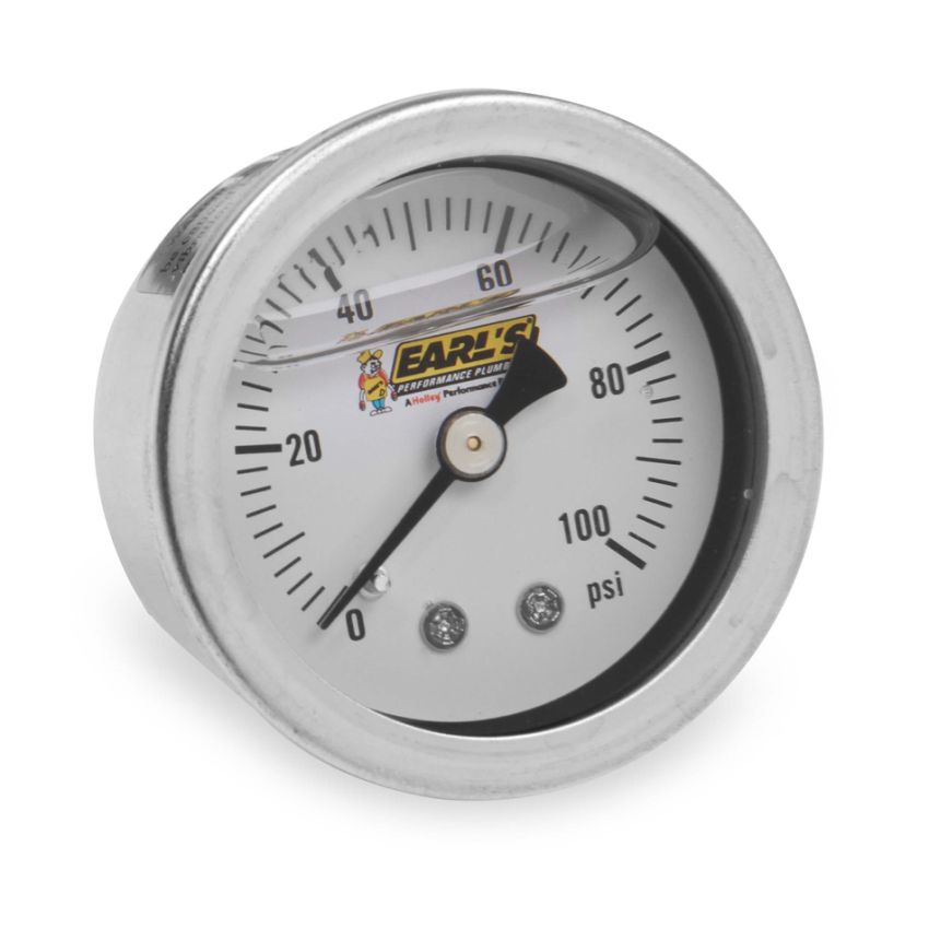 EARLS EAR100187ERL Pressure Gauge 100psi Liquid Filled