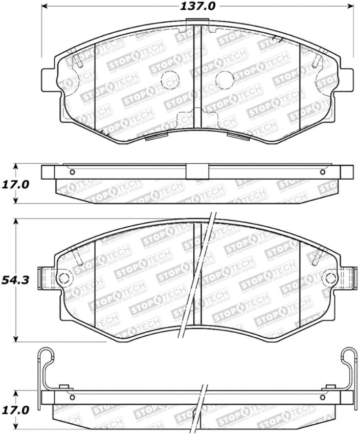 Stoptech 308.07002 Street Brake Pads