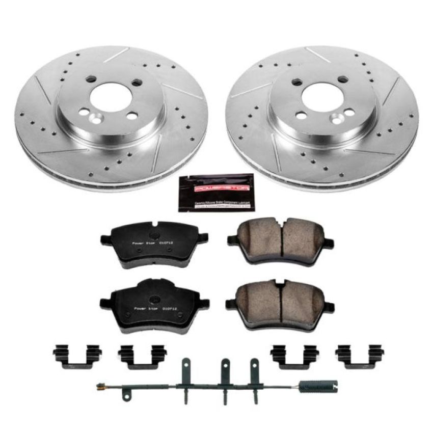 PowerStop K5784 Z23 Daily Driver Carbon-Fiber Ceramic Brake Pad and Drilled & Slotted Rotor Kit