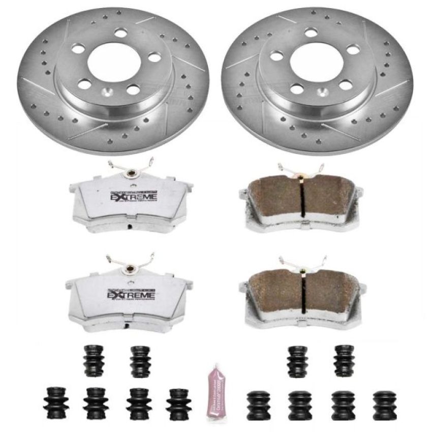 PowerStop K3093-26 Z26 Street Performance Ceramic Brake Pad and Drilled & Slotted Rotor Kit
