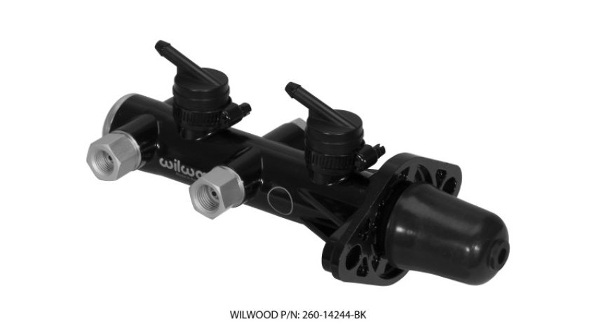 Wilwood 260-14244-BK Tandem Remote Master Cylinder - 1 1/8in Bore Black