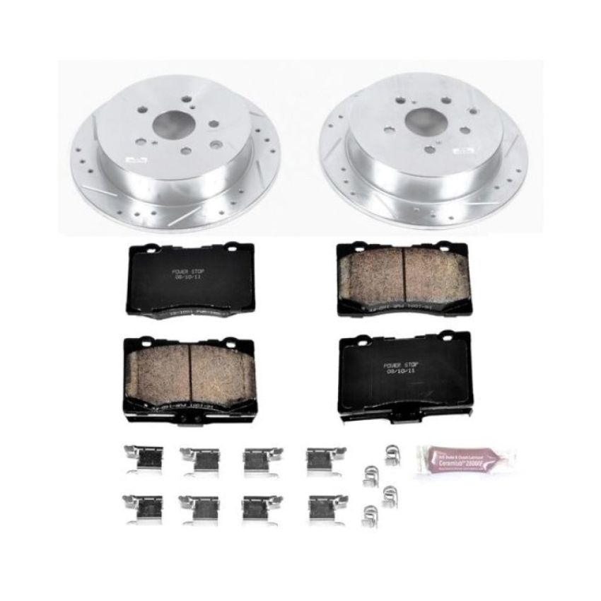PowerStop K5864 Z23 Daily Driver Carbon-Fiber Ceramic Brake Pad and Drilled & Slotted Rotor Kit