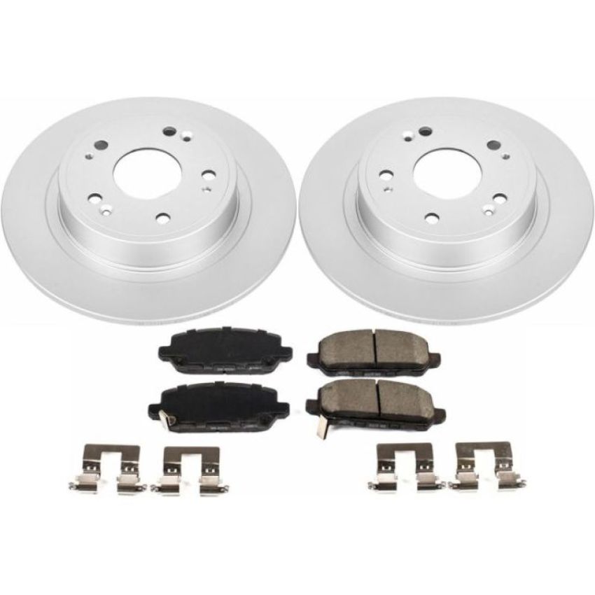 PowerStop CRK7340 Genuine Geomet Coated Rotor and Low-Dust Ceramic Brake Pad Kit