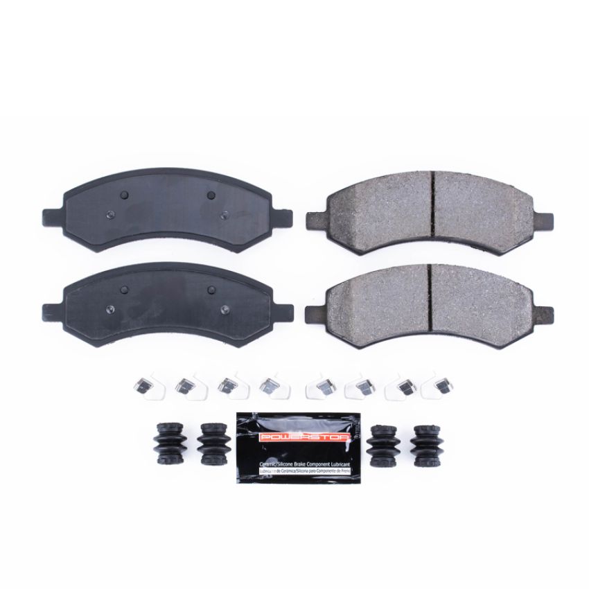 PowerStop Z23-1084 PowerStop - Z23 Daily Driver Carbon-Fiber Ceramic Brake Pads with Hardware Kit