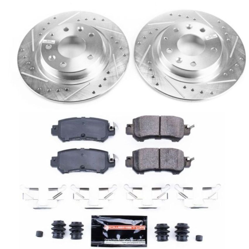 PowerStop K7741 Z23 Daily Driver Carbon-Fiber Ceramic Brake Pad and Drilled & Slotted Rotor Kit