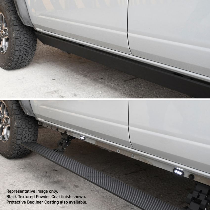 Go Rhino 20430680T RealTruck 19-24 Ram 1500 Quad Cab 4dr VoltStep Electric Running Board Kit - Bedliner Coating