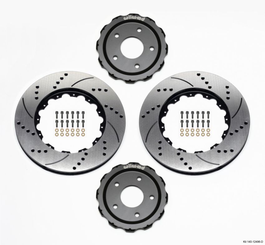 Wilwood 140-12496-D Hat/Rotor Kit Front Drilled 06-Up Corvette C6-Z06 (2pc Hat/Rtr)