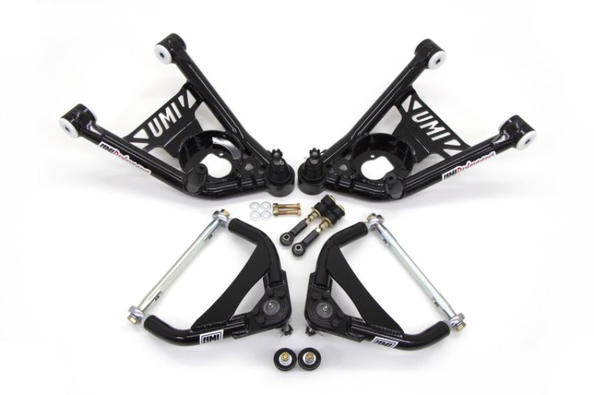 UMI Performance 403256-3-B 64-72 GM A-Body Tubular Upper & Lower Front A-Arm Kit- Delrin Bushings