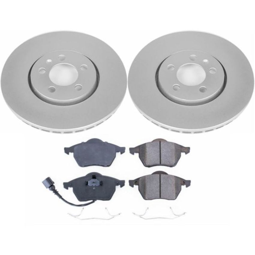 PowerStop CRK898 Genuine Geomet Coated Rotor and Carbon-Fiber Ceramic Brake Pad Kit