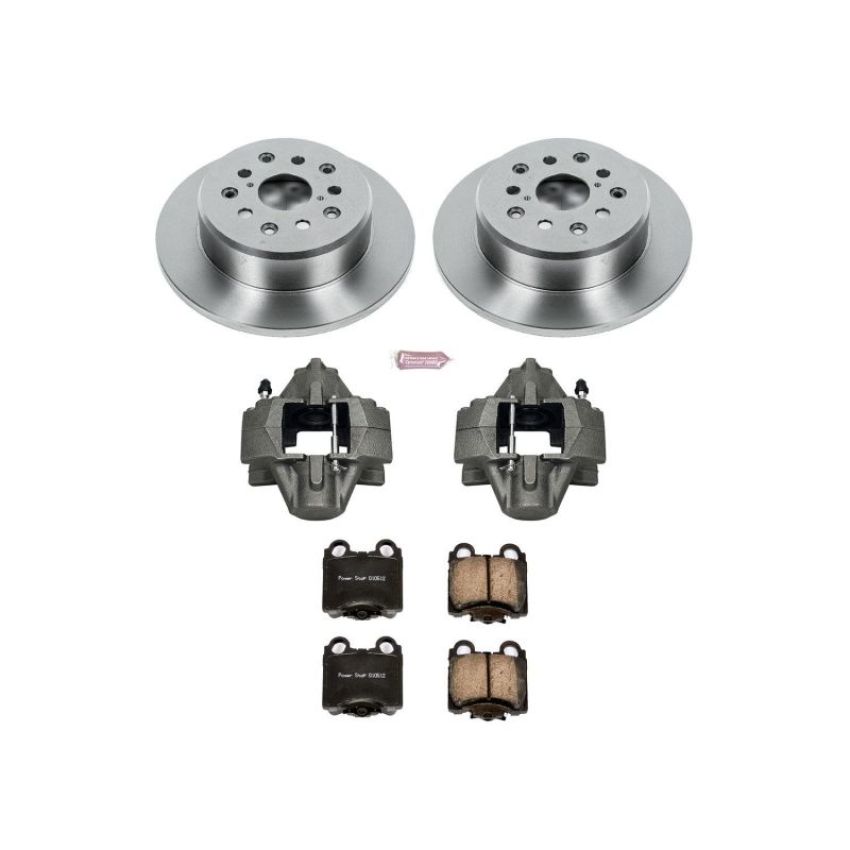 PowerStop KCOE1149 OE Stock Replacement Low-Dust Ceramic Brake Pad, Rotor and Caliper Kit