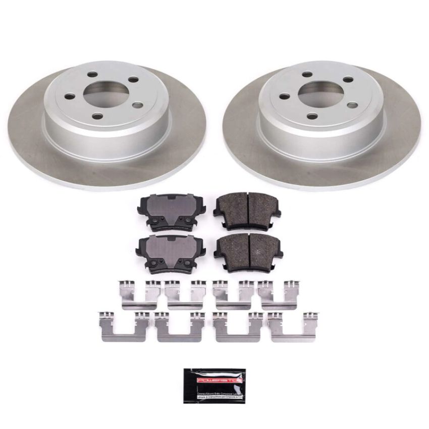 PowerStop SC1719 Semi-Coated Rotor and Low-Dust Ceramic Brake Pad Kit