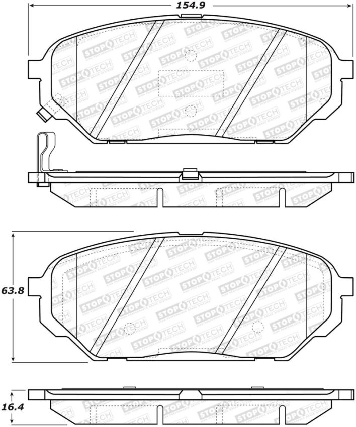 Stoptech 308.13010 Street Brake Pads - Front