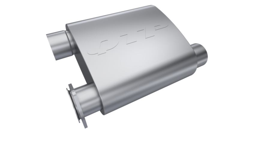 QTP 13252C 2.5in Weld-On 304SS Screamer Muffler Short Case w/Bolt-On QTEC Electric Cutout
