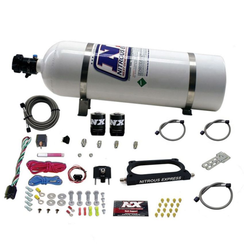 Nitrous Express 20949-15 GT500 NITROUS PLATE SYSTEM (50-250HP) WITH 15LB BOTTLE