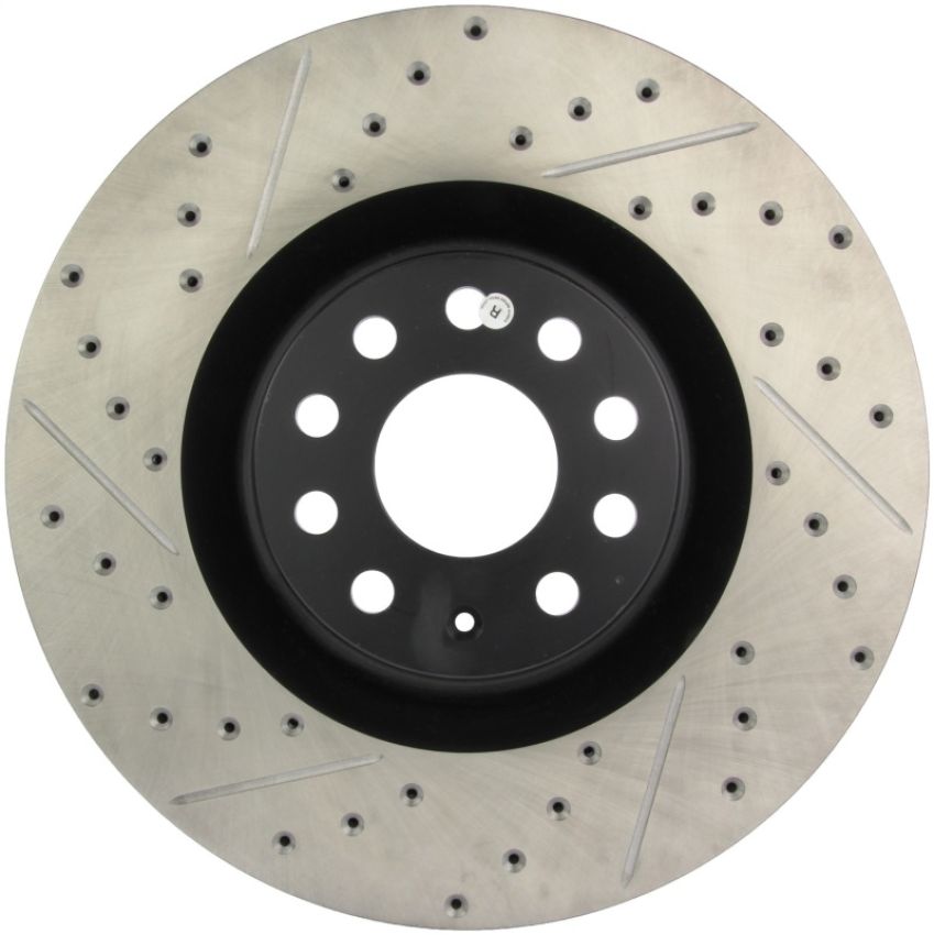 Stoptech 127.33112R 09 VW Passat CC / 06-09 Passat Slotted & Drilled Right Front Rotor