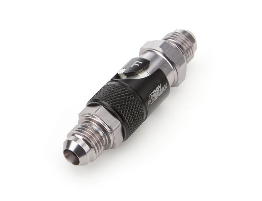 DeatschWerks 6AN Male Flare Quick Disconnect Dry Break Fitting - 2 Pieces Anodized Matte Black