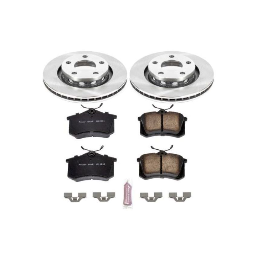 PowerStop KOE4848 OE Stock Replacement Low-Dust Ceramic Brake Pad and Rotor Kit