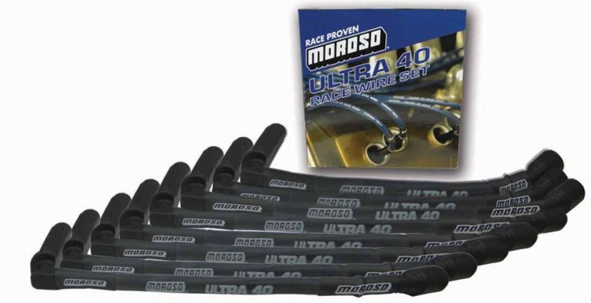 Moroso 73845 GM LS Ignition Wire Set - Ultra 40 - Sleeved - 15in Wire (Use w/Part No 68471/68473) - Black