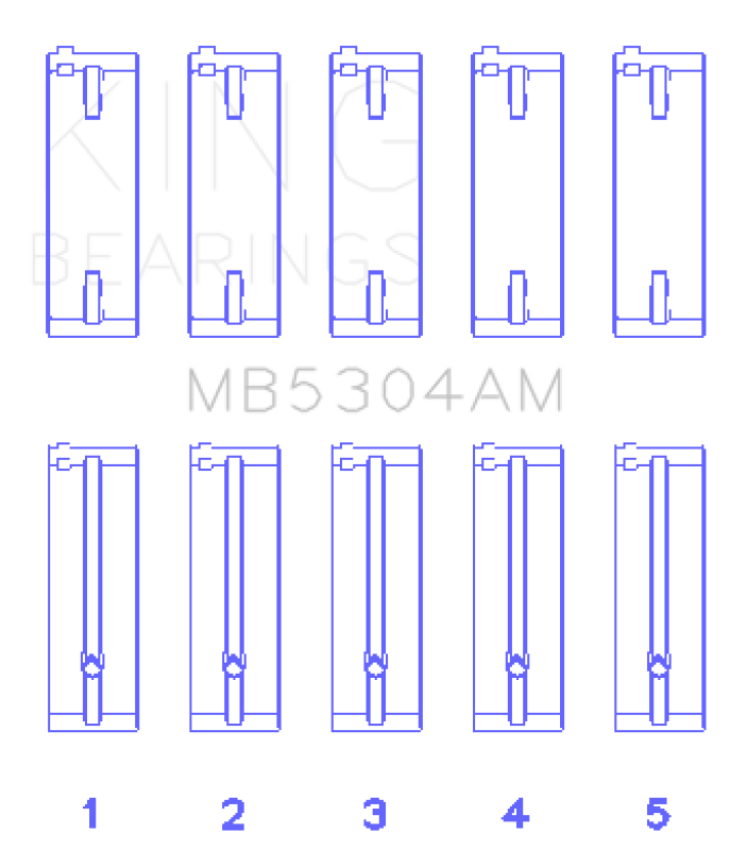 King Kia/Mazda DOHC 16 Valve/SOHC 16 Valve/SOHC 8 Valve (Size STD) Main Bearing Set
