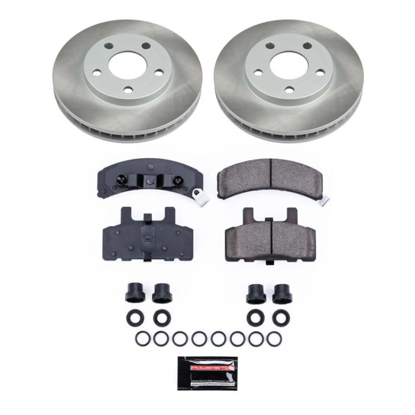 PowerStop SC3132 Semi-Coated Rotor and Low-Dust Ceramic Brake Pad Kit