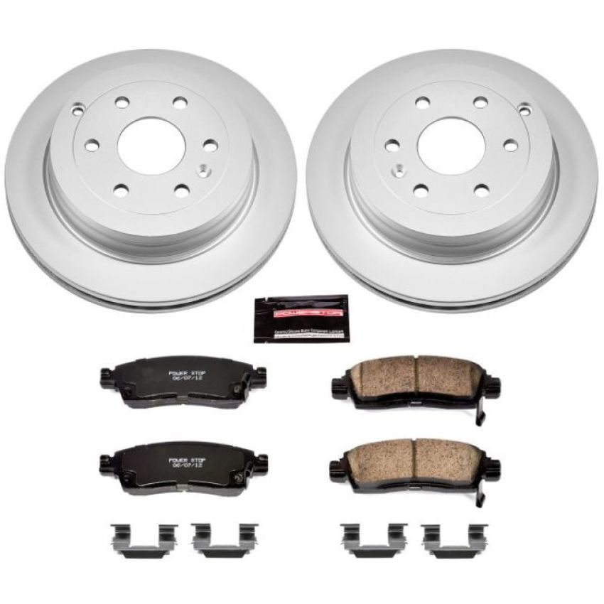 PowerStop CRK5262 Genuine Geomet Coated Rotor and Low-Dust Ceramic Brake Pad Kit