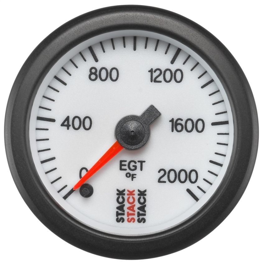 AutoMeter ST3364 Stack 52mm 0-2000 Deg F Pro Stepper Motor Exhaust Gas Temp Gauge - White