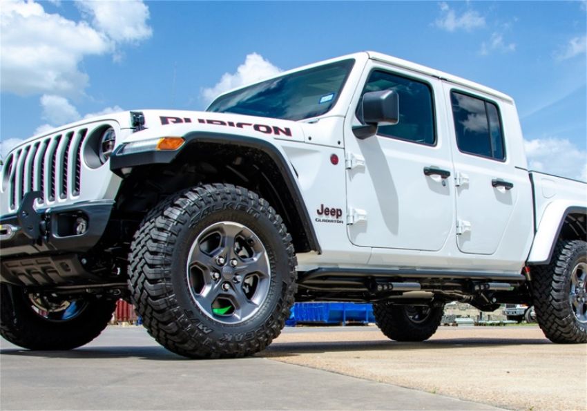 N-Fab J194TRKRS4 RKR Step System 2019 Jeep Wrangler JT 4 Door Truck Full Length - Tex. Black - 1.75in