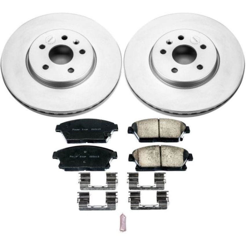 PowerStop CRK6793 Genuine Geomet Coated Rotor and Low-Dust Ceramic Brake Pad Kit