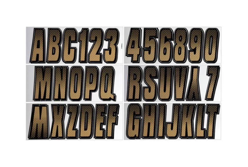 Hardline BRBKG300 Boat Lettering Registration Kit 3 in. - 300 Beige/Black