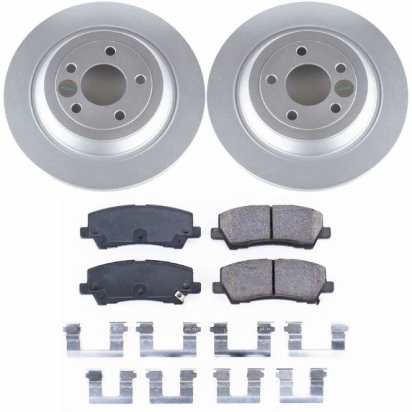 PowerStop CRK6813 Genuine Geomet Coated Rotor and Low-Dust Ceramic Brake Pad Kit