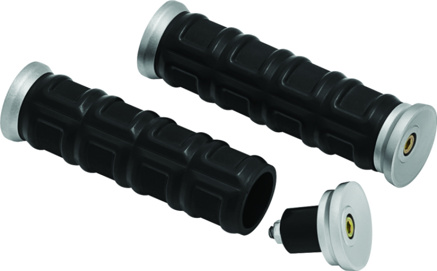 Kuryakyn 6676 Dillinger Grips 1in Silver