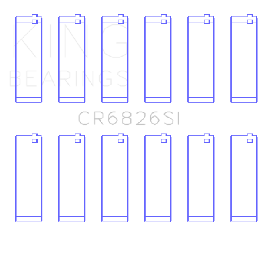 King Engine Bearings CR6826SI0.75 HolDEn 175/190 3.6L (Size +0.75mm) Connecting Rod Bearing Set