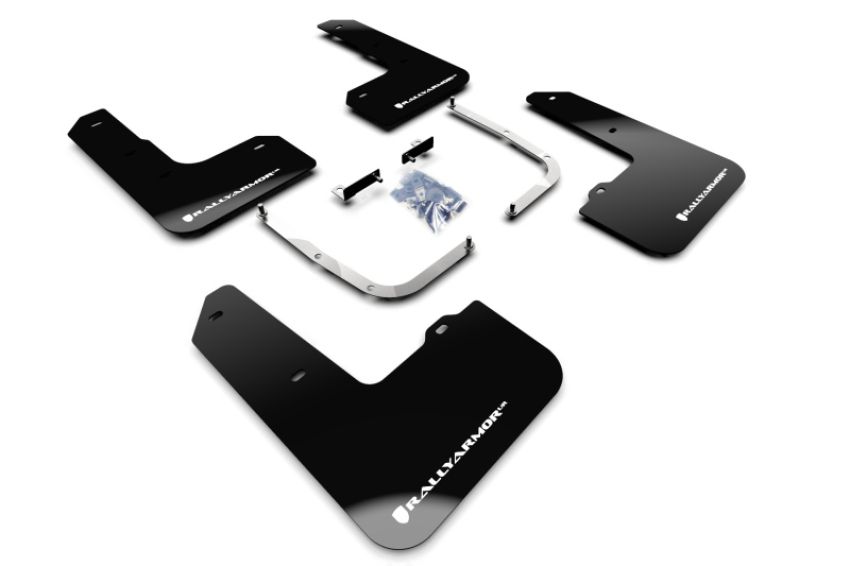 Rally Armor MF57-UR-BLK/WH Black Mud Flap/White Logo
