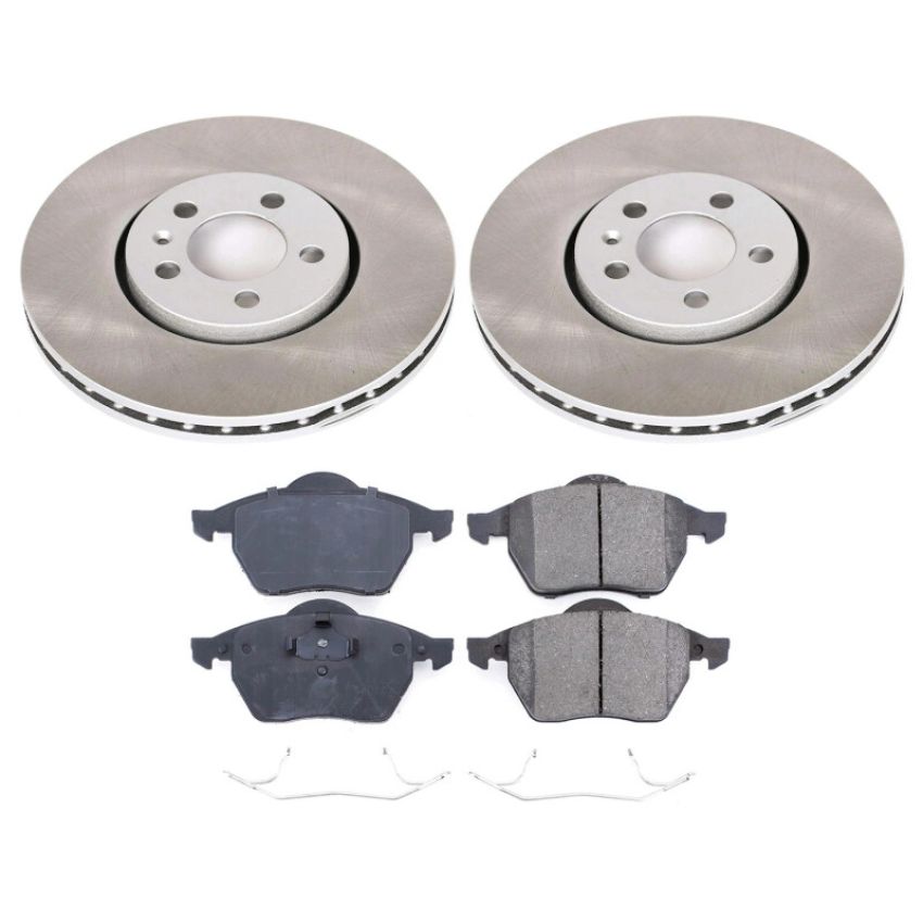PowerStop SC5403 Semi-Coated Rotor and Low-Dust Ceramic Brake Pad Kit