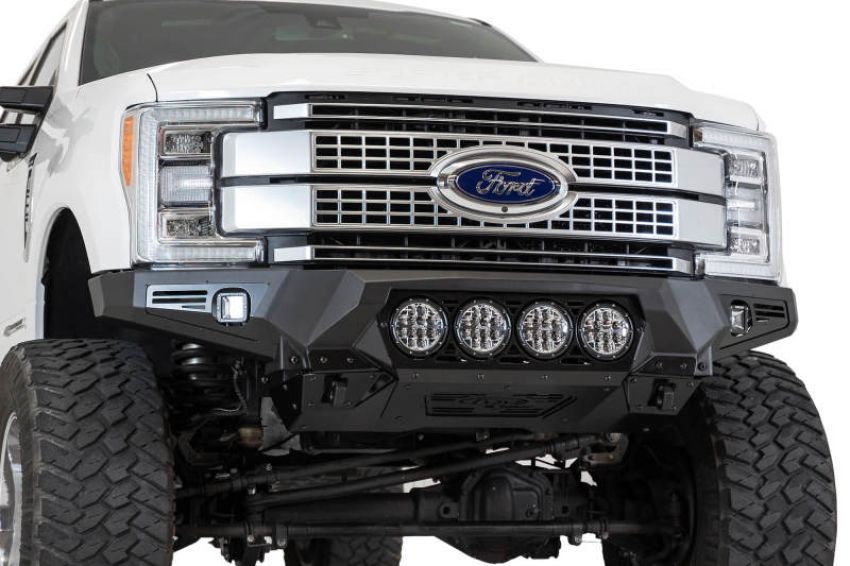 Addictive Desert Designs F160014110103 17-20 Ford Super Duty Bomber Front Bumper w/ Mounts For 4 Rigid 360 6in