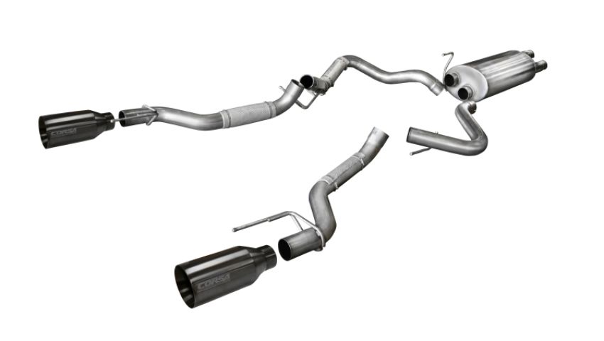 CORSA Performance 14397GNM Corsa 2017-2020 Ford F-150 Raptor 3.5L Sport Cat-Back Dual Rear Exit w/ 5in Gunmetal Tip