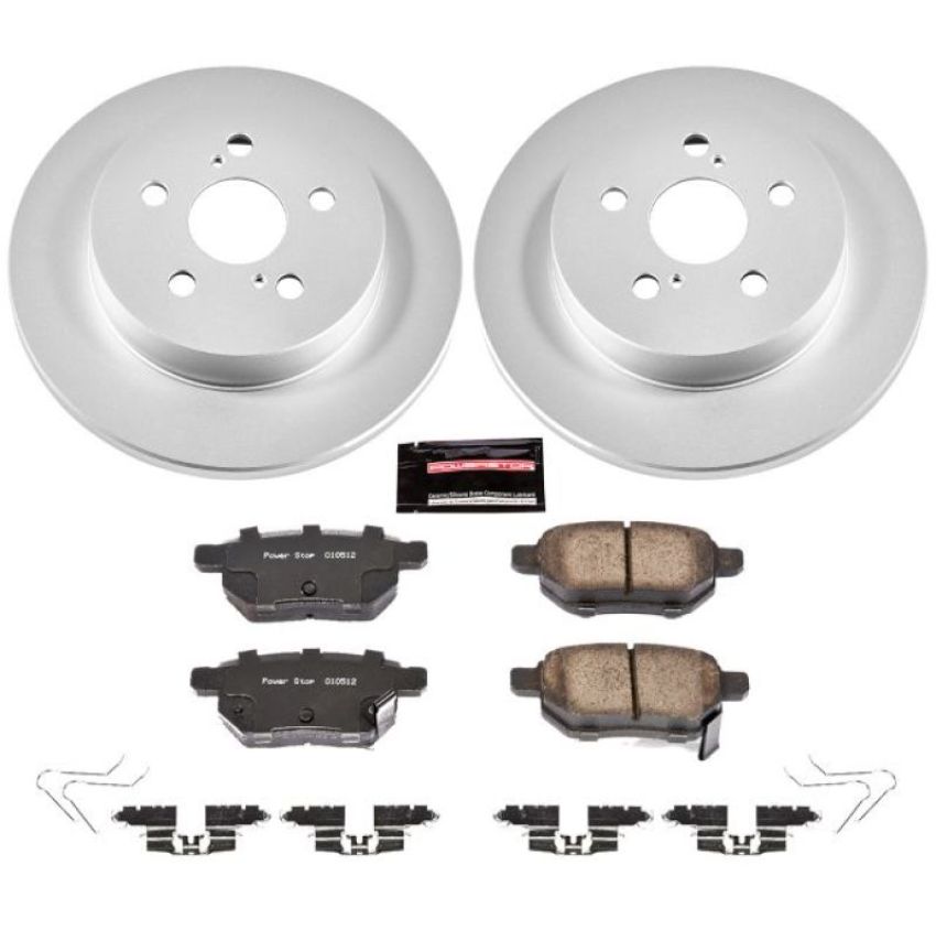 PowerStop CRK5503 Genuine Geomet Coated Rotor and Low-Dust Ceramic Brake Pad Kit