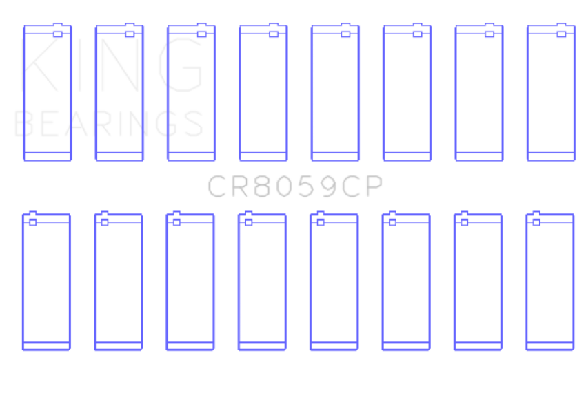 King Engine Bearings CR8059CP0.75 Gm Duramax 6.6 2008 - Current B Rod (Size +0.75mm) Connecting Rod Bearing Set