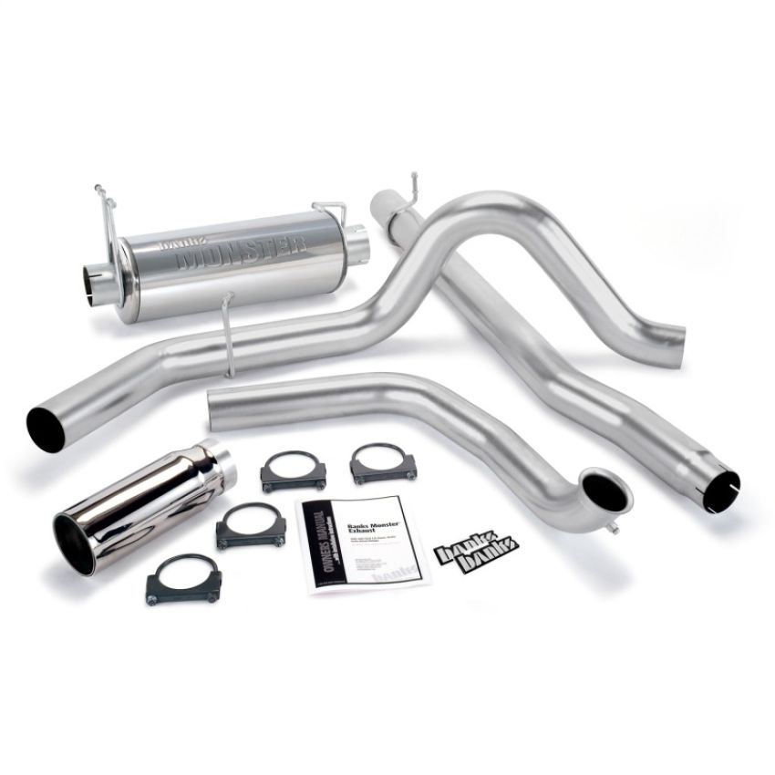 Banks Power 48653 00-03 Ford 7.3L / Excursion Monster Exhaust System - SS Single Exhaust w/ Chrome Tip