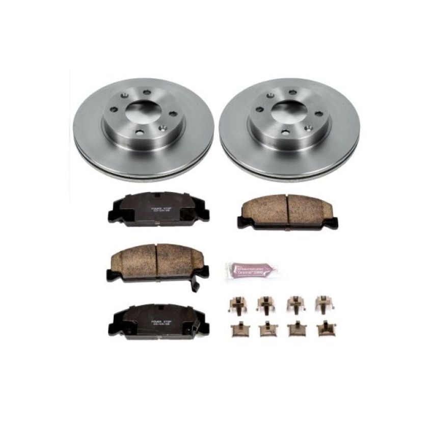 PowerStop KOE398 OE Stock Replacement Low-Dust Ceramic Brake Pad and Rotor Kit