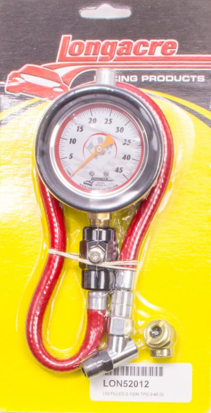 LONGACRE LON52-52012 Tire Gauge 0-45PSI 2.5in GID Deluxe