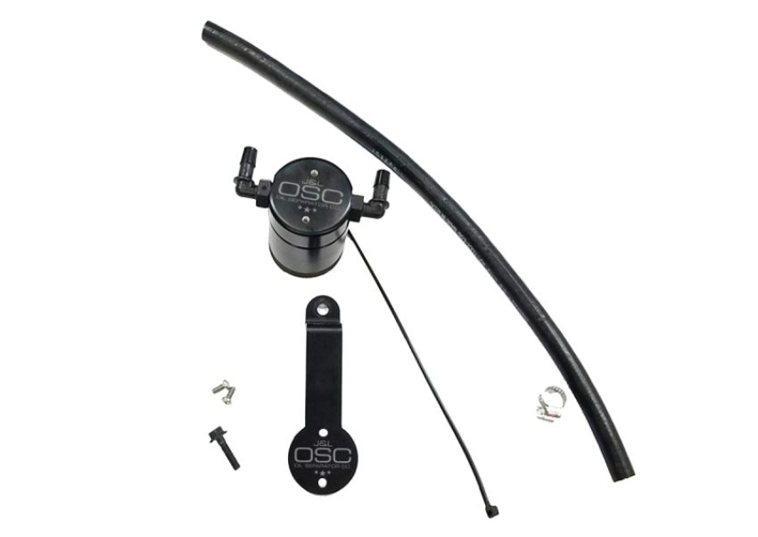 J&L 16-19 Honda Civic 1.5L Turbo (EX & Si) Passenger Side Oil Separator 3.0 - Black Anodized