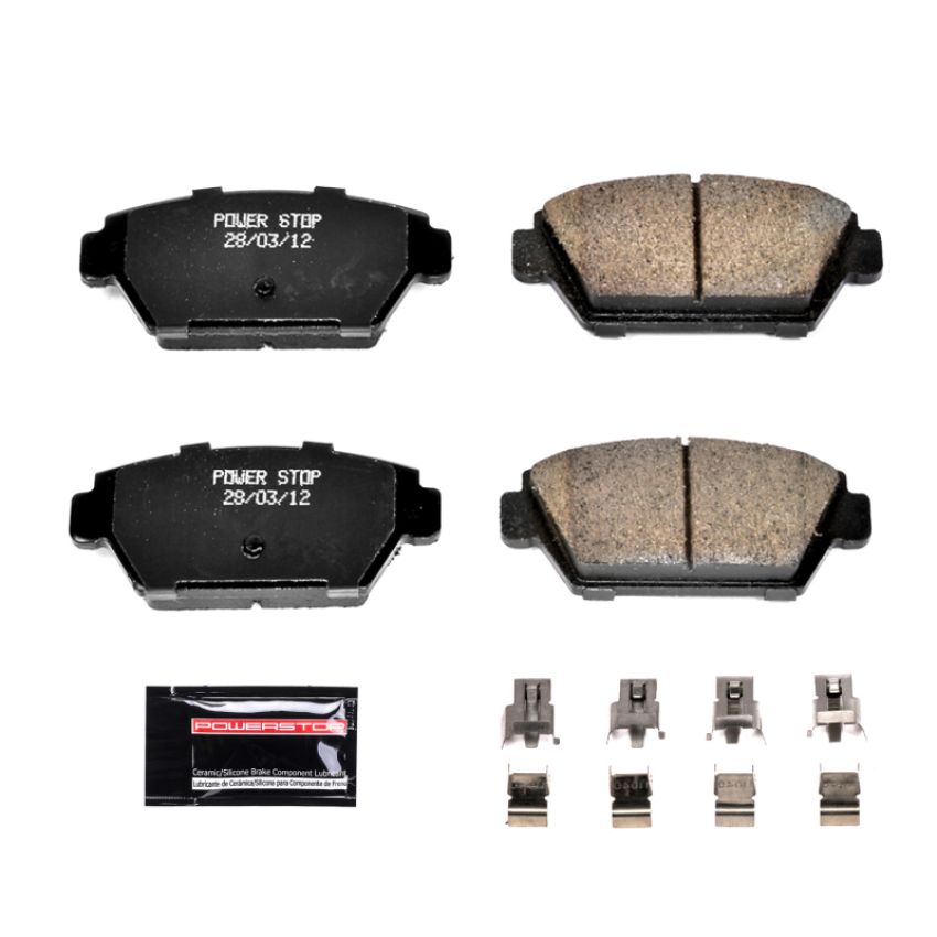 PowerStop Z23-329 PowerStop - Z23 Daily Driver Carbon-Fiber Ceramic Brake Pads with Hardware Kit