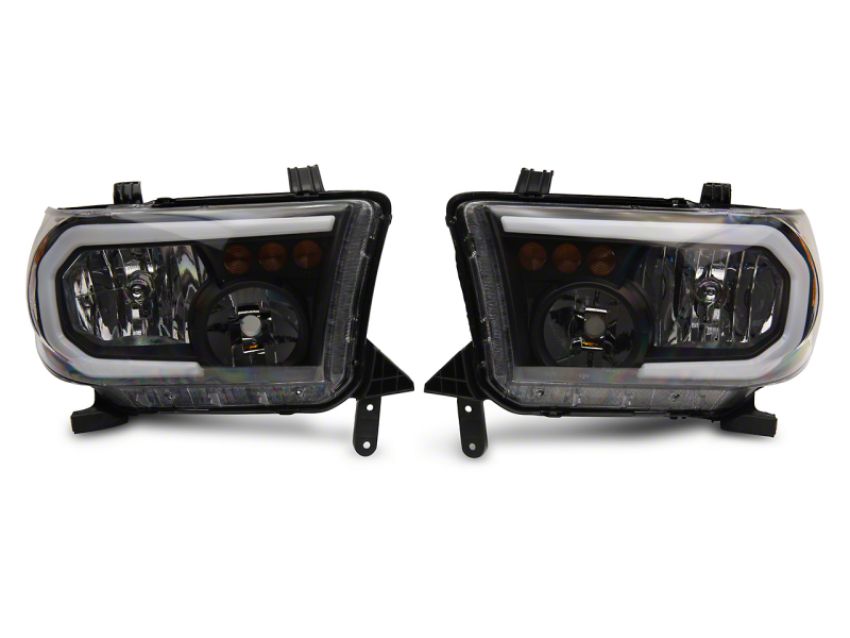 Raxiom TU16004 07-13 Toyota Tundra Axial Series Headlights w/ LED Bar- Blk Housing (Clear Lens)